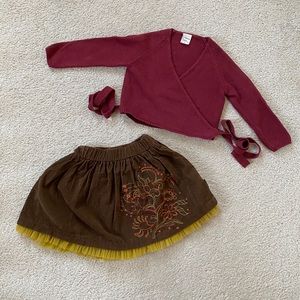 Jottum Girls Skirt Cardigan Outfit Set Boutique